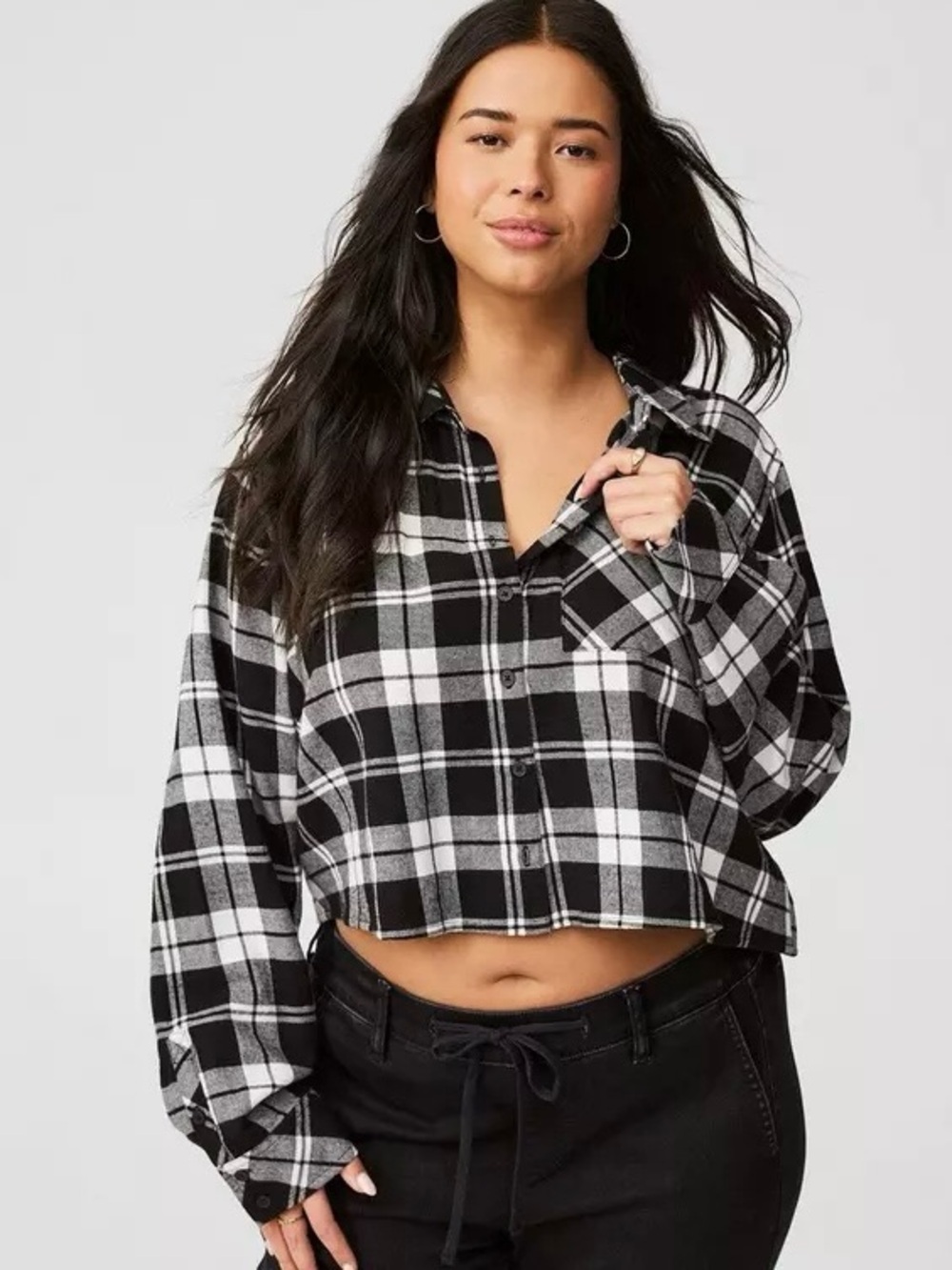Torrid Lizzie Long Sleeve Crop Shirt